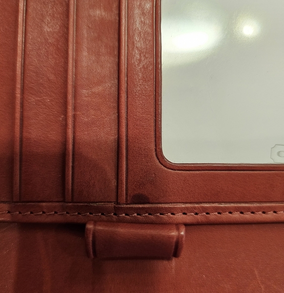 NWOT COACH Tri-fold Burgundy Wallet with Zip around section. - Picture 5 of 7